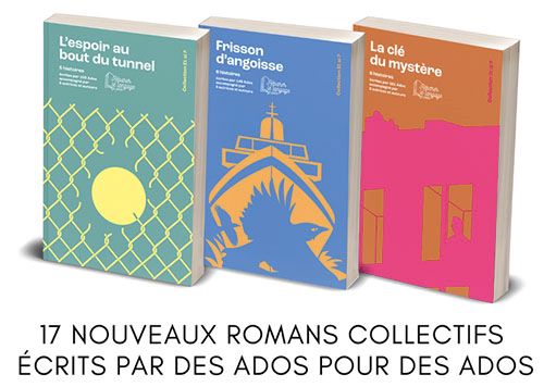Visuel de trois couvertures de livres écrits par des ados