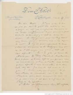 Lettre autographe de Gabriel Fauré à son épouse Marie