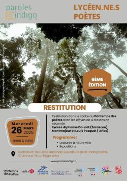 Affiche de Lycéens et Lycéennes poètes avec photo d'arbres