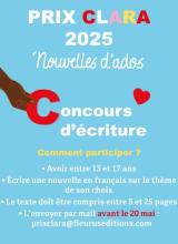 Flyer du prix Clara 2025 pour candidater